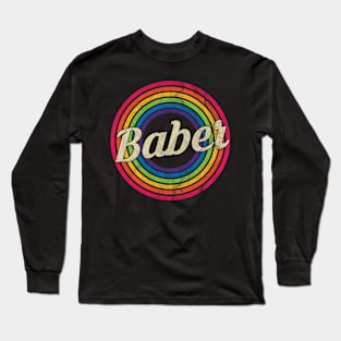 Baber - Retro Rainbow Faded-Style Long Sleeve T-Shirt